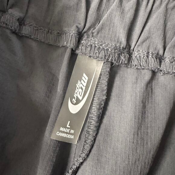 MTA Sport Large Nylon Spandex Pants Pull On Paperbag Gray - Picture 3 of 8